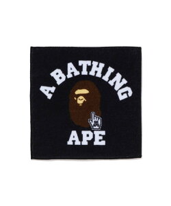 A BATHING APE GO APE POINTER COLLEGE HAND TOWEL BAPEC �A �x�C�V���O �G�C�v �t�@�b�V�����G�� �n���J�`�E�n���h�^�I�� �z���C�g �u���b�N