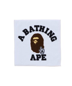 A BATHING APE GO APE POINTER COLLEGE HAND TOWEL BAPEC �A �x�C�V���O �G�C�v �t�@�b�V�����G�� �n���J�`�E�n���h�^�I�� �z���C�g �u���b�N