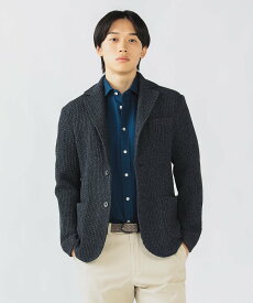 BEAMS HEART MEN ハニカムニット ジャケット(S~XL) ビームス ハート トップス ニット グレー ブラック ネイビー【送料無料】