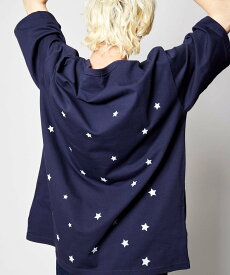 rehacer STAND : Star Dot T レアセル トップス カットソー・Tシャツ ブラック ベージュ ネイビー ホワイト