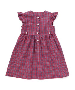BeBe Petits Pois Vert �y�X�܌���z�y�������z�N���V�J���`�F�b�N���t���������s�[�X(95~150cm) �x�x �I�����C�� �X�g�A �����s�[�X�E�h���X �����s�[�X �l�C�r�[ �s���N�y���������z