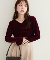 natural couture シアーベロアギャザーロンT ナチュラルクチュール トップス その他のトップス ホワイト …