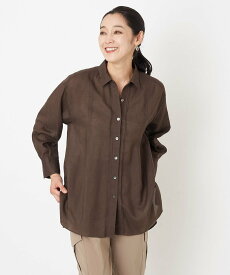 【SALE／50%OFF】GEORGES RECH（小さいサイズ） ラミータンブラーピンタックシャツ メゾンドゥサンク トップス シャツ・ブラウス ブラウン パープル ホワイト【送料無料】