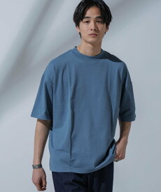 NANO universe Anti Soaked(R)汗染み防止 クルーネックビッグT ナノユニバース トップス カットソー・Tシャツ ブラック ホワイト ブルー【送料無料】