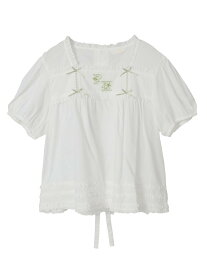 PINK HOUSE ロゴ刺繍ブラウス ピンクハウス トップス シャツ・ブラウス ホワイト ピンク【送料無料】