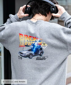 【SALE／50%OFF】Rocky Monroe 別注コラボ オーバーサイズヴィンテージライクグラフィック裏起毛スウェット ロッキーモンロー トップス スウェット・トレーナー ネイビー グレー ホワイト ブラック ブラウン