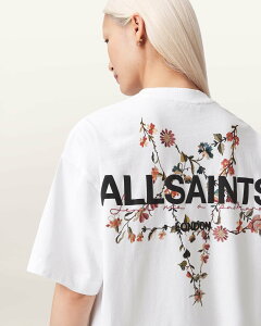 ALLSAINTS (W)PENTACLE ETTA TEE �I�[���Z�C���c �g�b�v�X �J�b�g�\�[�ET�V���c �z���C�g�y���������z