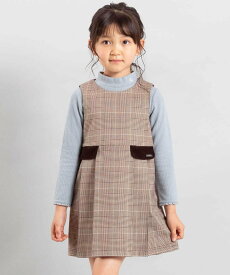 【SALE／50%OFF】BeBe 【お揃い】グレンチェックプリーツジャンパースカート(90~150cm) ベベ オンライン ストア ワンピース・ドレス ジャンパースカート ブラウン グレー【送料無料】