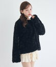 ノーカラーフェイクファーコート