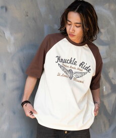 【SALE／58%OFF】WEGO MEN'S ヴィンテージライクラグラングラフィックT(SS) ウィゴー トップス カットソー・Tシャツ ブラウン ブラック