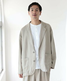 【SALE／60%OFF】BEAMS MEN BEAMS / リネン ジャケット ビームス アウトレット ジャケット・アウター テーラードジャケット・ブレザー ベージュ ブラック【送料無料】