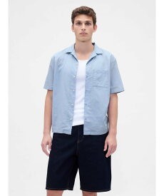 【SALE／62%OFF】GAP (U)コットンリネンシャツ ギャップ トップス シャツ・ブラウス ブルー ネイビー