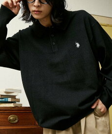 【SALE／31%OFF】U.S. POLO ASSN. 別注 SWEAT LIKE KNIT POLO/スウェットライクニットポロ 25AW フリークスストア トップス ニット グレー ブラウン ネイビー ブラック【送料無料】