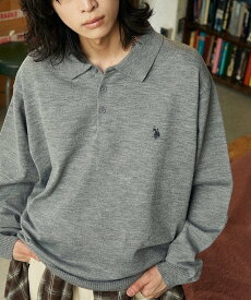 【SALE／21%OFF】U.S. POLO ASSN. 別注 SWEAT LIKE KNIT POLO/スウェットライクニットポロ 25AW フリークスストア トップス ニット グレー ブラウン ネイビー ブラック【送料無料】