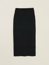 three dots Lurex sweater rib skirt スリードッツ スカート その他のスカート ブラック ベージュ【送料無料】
