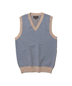 BEAMS PLUS Jacquard Knit Vest �r�[���X ���� �g�b�v�X �j�b�g �O���[�� �u���[�y���������z