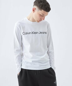 Calvin Klein Jeans (M)【公式ショップ】 カルバンクライン インスティテューショナル ロゴ ロングスリーブ Tシャツ Calvin Klein Jeans J324901 カルバン・クライン トップス カットソー・Tシャツ ホワイト ブラック ベージュ【送料無料】