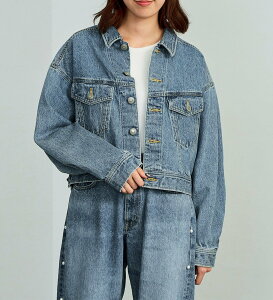 ySALE^10%OFFzSOMETHING ySTORY10fځzSOMETHING×mk PEARL DENIM JACKET GhECIC[ WPbgEAE^[ fjWPbg u[yz