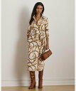 LAUREN RALPH LAUREN ベルティングプリント ツイル シャツドレス ラルフローレン ワンピース・ドレス シャツワンピー…