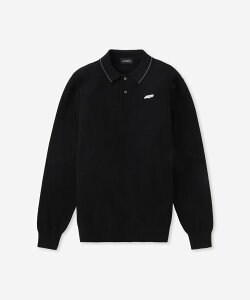 Saturdays Golf LS Knit Polo �T�^�f�[�Y�@�j���[���[�N�V�e�B �g�b�v�X �|���V���c �u���b�N �O���[�� �x�[�W���y���������z