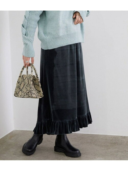 Rope Outlet フリルヘムベロアロングスカート Rakuten Fashion 楽天ファッション 旧楽天ブランドアベニュー Dc5623