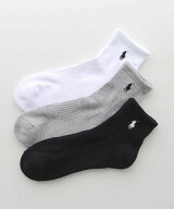 POLO RALPH LAUREN 【3足セット】足底パイル アーチサポート ワンポイント ショートソックス ナイガイ 靴…