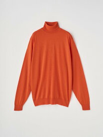 【SALE／20%OFF】JOHN SMEDLEY タートルネック長袖ニットプルオーバー ｜ LEVINE ｜ 30G MODERN FIT ジョンスメドレー トップス ニット オレンジ【送料無料】