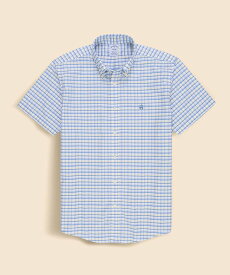 BROOKS BROTHERS ストレッチオックスフォード GFロゴ シーズナルパターン ショートスリーブカジュアルシャツ Regular Fit ブルックス ブラザーズ トップス シャツ・ブラウス ブルー【送料無料】