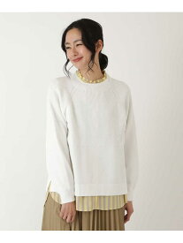 【SALE／50%OFF】HIROKO BIS 【洗える】ハイブリットコットンニット ヒロコ ビス トップス ニット ホワイト ネイビー パープル【送料無料】