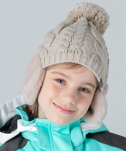 phenix phenixスキーウェア ローゲージイヤーフラップニットハット KIDS シフォン 帽子 ニット帽・ビーニー ブラック ベージュ パープル ホワイト【送料無料】