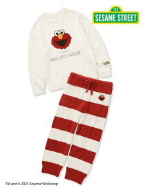 gelato pique 【SESAME STREET】【HOMME】ジャガードプルオーバー&ロングパンツセット ジェラートピケ トップス スウェット・トレーナー ホワイト レッド ブルー【送料無料】