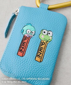 ear PAPILLONNER 【はぴだんぶい×PEZ(ペッツ) ×ear】本革/カラビナ付きパス&キーケース イア パピヨネ 財布・ポーチ・ケース その他の財布・ポーチ・ケース グレー ホワイト【送料無料】