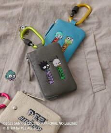 ear PAPILLONNER 【はぴだんぶい×PEZ(ペッツ) ×ear】本革/カラビナ付きパス&キーケース イア パピヨネ 財布・ポーチ・ケース その他の財布・ポーチ・ケース グレー ホワイト【送料無料】