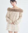 ファー付ワンショルトレーナー