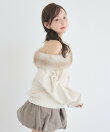 ファー付ワンショルトレーナー