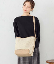 【SALE／46%OFF】MONO COMME CA 2way ボアワンショルダーバッグ コムサイズム バッグ ショルダーバッグ ホワイト ブラウン