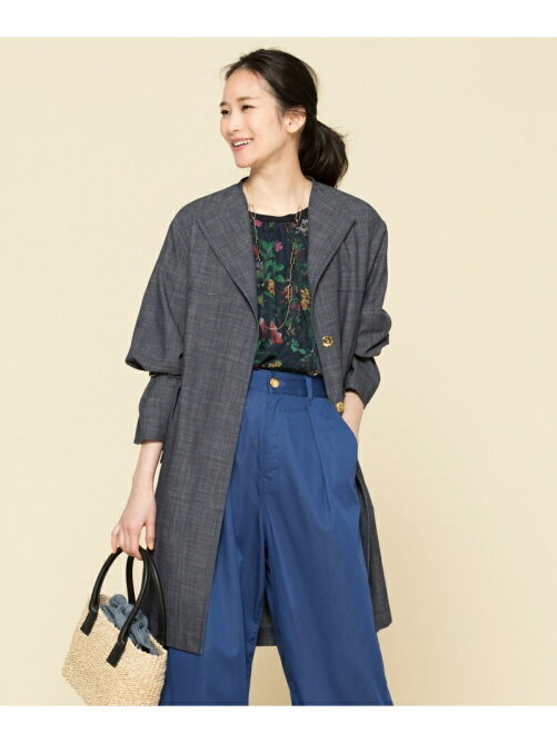 自由区 デニムアウター ノーカラーコート Rakuten Fashion 楽天