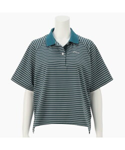�ySALE�^30%OFF�zBRIEFING GOLF WOMENS STRIPE POLO RELAXED FIT �u���[�t�B���O �g�b�v�X �J�b�g�\�[�ET�V���c �I�����W �u���[ �l�C�r�[ �u���b�N�y���������z