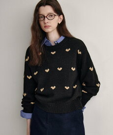 Fano Studios ハート柄 ウールニット FD24S326 Fano Studios チュクラ トップス ニット ブラック【送料無料】