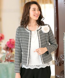 AddRouge 【ジャケット単品】セレモニー ジャケット レディース フォーマル 大きいサイズ アッドルージュ ジャケット・アウター ノーカラージャケット ホワイト ブラック ネイビー【送料無料】