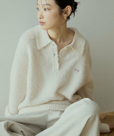 AMERICAN HOLIC PENNEY'Sニットポロシャツ アメリカンホリック トップス ニット ホワイト グレー パープル【送料無料】