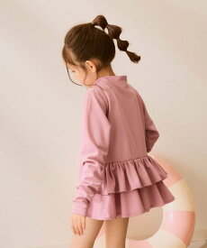 【SALE／20%OFF】Ocean Pacific フリル切り替えラッシュガード パーカー UVカット キッズ オーシャンパシフィック 水着・スイムグッズ ラッシュガード ベージュ ブルー ブラック ピンク ホワイト パープル イエロー