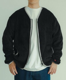 【SALE／40%OFF】URBAN RESEARCH ITEMS Healthknit Sherpa Fleece Zip Cardigan アーバンリサーチアイテムズ ジャケット・アウター その他のジャケット・アウター ブラック ホワイト ブラウン【送料無料】