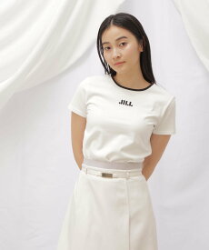 JILL by JILL STUART ◇オーガニックコットン バイカラーシシュウロゴコンパクトTシャ ジル バイ ジル スチュアート トップス カットソー・Tシャツ【送料無料】