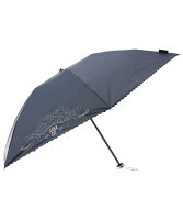 ANNA SUI/(W)ANNA SUI(アナスイ) ラメ刺しゅうx裾ピコット刺繍 晴雨兼用パラソル(折りたたみ・ミニ傘)
