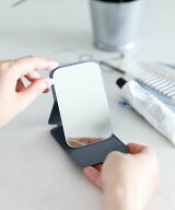 LAKOLE スリム折り畳みミラー(S) ラコレ メイク道具・美容器具 手鏡・メイクミラー シルバー グレー
