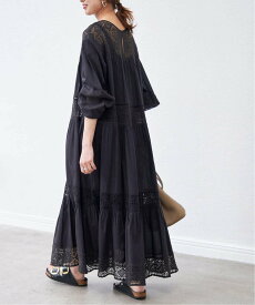 Spick & Span 《WEB限定追加2》HYUレースギャザーワンピース スピックアンドスパン ワンピース・ドレス ワンピース ホワイト ブラック【送料無料】