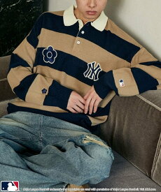 【SALE／41%OFF】MARY QUANT MLB×MARY QUANT KNIT RUGBY SHIRT/ニットラグビーシャツ 25AW フリークスストア トップス ニット ブラウン ベージュ ネイビー【送料無料】