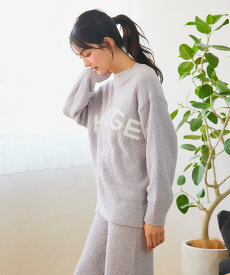 LAFUKU 【LAFUKU/ラフク】もちふわマシュマロニットHYGGEロゴトップス/ルームウェア(上下別売り) クロスマルシェ インナー・ルームウェア パジャマ ブルー ブラウン ピンク グレー ベージュ