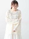 【SALE／30%OFF】Samansa Mos2 モチーフ編みニットプルオーバー サマンサモスモス トップス ニット ブラック グリーン…